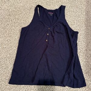 Lilly Pulitzer Navy Tank Top with Button Accents
